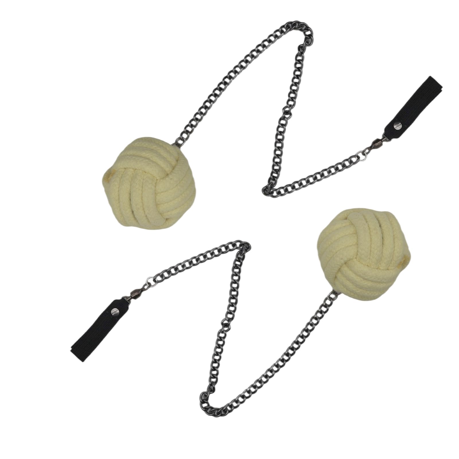 Monkey Fist Fire Poi, 3" Wick en Kevlar - Props de Flux de filation pour Le Cirque, la Danse et la Performance du feu - Set de 2 (Total Length 63cm)