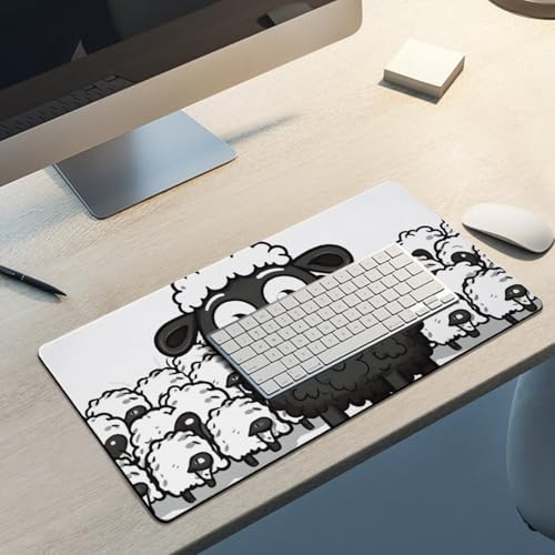 Cartoon Black White Sheep Desk Pad Large Protector miniatura 5