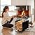 AMAGABELI GARDEN & HOME Fireplace Log Holder with Canvas Firewood Rack Indoor Tote Carrier Metal Wood Rack Black Firewood Holders Storage Heavy Duty Logs Stacker Basket with Handles Kindling