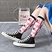 Nevjipu Knee High Socks for Women Men Athletic - Fashion Pink Plaid Print Casual Long Socks for Travel Running