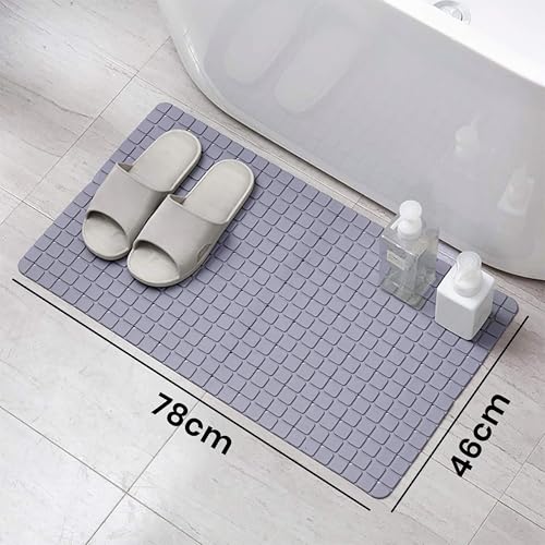 Image of Storite Non Slip Bathtub & Shower Mat Extra Long Bathroom Mats for Tub Nonslip Anti Slip Bathmats with Suction Cups, Drain Holes, Foot Massage Scrubber for Kids & Adults (1, 78 x 46 cm (Rectangular))