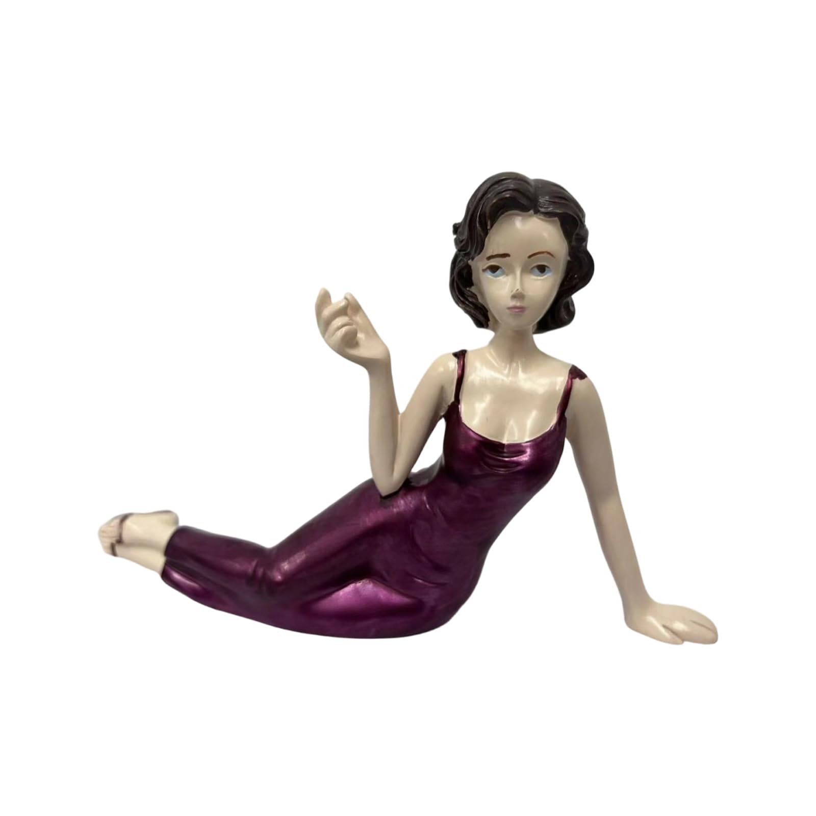 Shunzhong Scented Stick Holder Resin Lying Lady Figurine Ornament Tabletop Bookshelf Mantels Display Side Lying Woman Diffuser