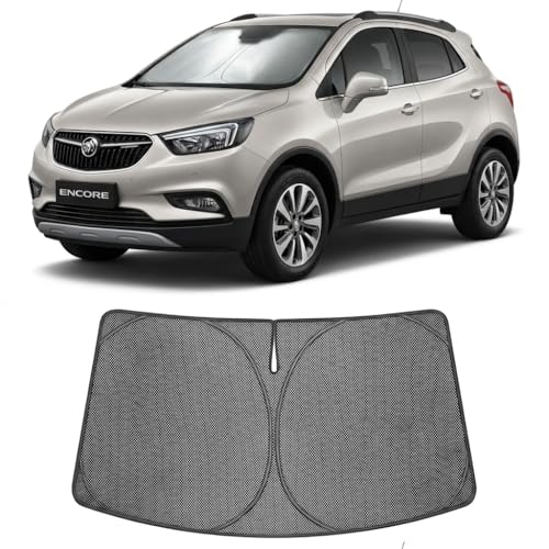 Image of Proadsy Windshield Sun Shade Custom Fit Buick Encore 2020-2026 Ice Crystal Black Front Window Sunshade UV and Heat Blocker Foldable Visor Keeps Car Cooler for Summer Parking and Daily Use