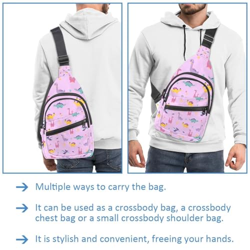 Bolsa de pecho para mujer impermeable de gato rosa para viaje 2
