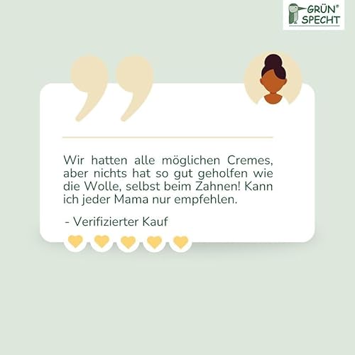 GRÜNSPECHT Bio-Fettwolle – 50 g Schurwolle mit Lanolin zur natürlichen Pflege von Babyhaut & Brustwarzen, aus kontrolliert biologischer Tierhaltung, Spenderbox (638-K1)
