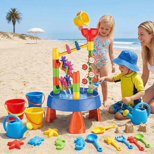Table d'eau pour bébé extérieure et bac à sable 32 pièces pour enfant de 1 à 8 ans - 3