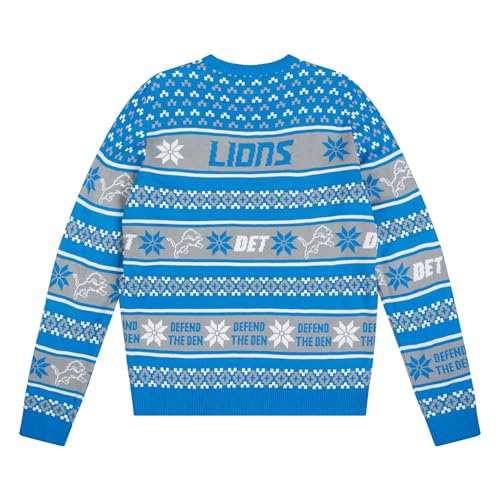 FOCO Detroit Lions NFL Big Logo Ugly Sweater - Large