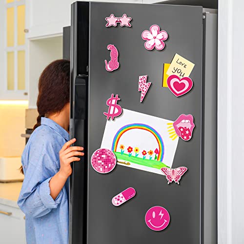 Juego de 16 imanes decorativos rosas para refrigerador miniatura 7