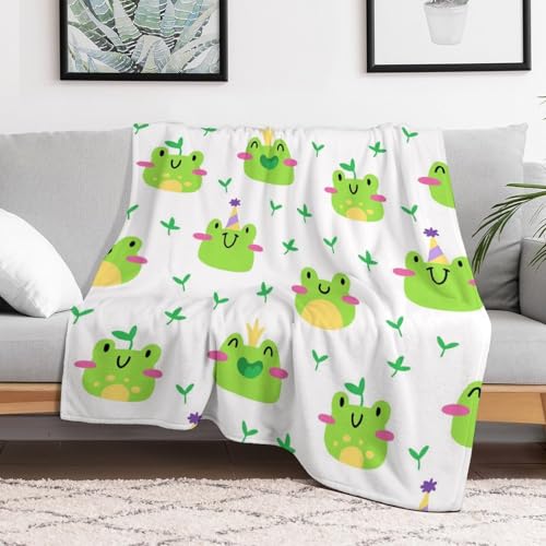 毛布 かわいい カエル タオルケット ブランケット ひざ掛け フランネル ひざ掛け 洗える 冷房対策 萌え 子供 オールシーズン 静電気防止 おしゃれ 柔らかい オフィス 旅行 出張 車内 150×200cm