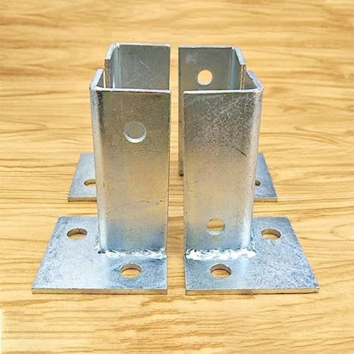 Support/ Fixation poteau bois Support De Base De Poteau Surélevé Réglable De 10 À 20 Cm, Kit D'ancrage De Poteau De Garde-corps De Terrasse Robuste, 2, 4, 6 Pièces Avec Raccords Et Trou De Montage Pou