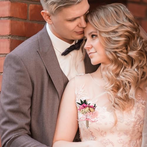 Corsage de Novio Solustre con Hortensia Secada y Accesorio Floral Elegante miniatura 4
