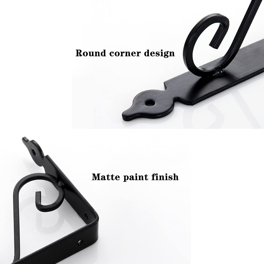 HJXGQJM Metall Regalträger - Regalkonsole for Die Wandmontage 2 Stück Schwarz, for Büro, Küche, Garten,Einstellbare Wandhalterung Regalträger Wandregalhalterung(290x240mm)