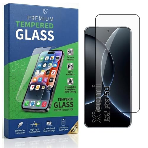 Image of Tempered Glass Compatible With Xiaomi 15S Pro 5G 6.73 | 9H Hardness | HD Clarity | Anti-Fingerprint | High Touch Sensitivity | Premium Screen Protector Guard
