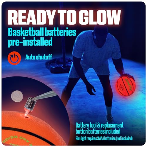 GlowCity Glow in The Dark Basketball - Sizes 5, 6, 7 Light Up Ball for Kids, Teens & Adults - Red Glow for Outdoor Games - Sports Birthday Gifts Ideas for Boys Ages 6 7 8 9 10 11 12 13 14 - Image 5