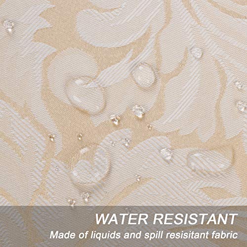 Lahome Elegant Damask Jacquard Tablecloth - Polyester Fabric Spillproof Water Resistant Washable Table Cover For Kitchen Dining Room Wedding Party Home Decor (Beige, Rectangle - 60" X 84") #TOP3