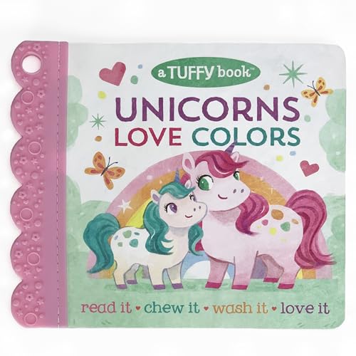 Image of Tuffy Unicorns Love Colors Book - Washable, Chewable, Unrippable Pages With Hole For Stroller Or Toy Ring, Teether Tough, Ages 0-3 (A Tuffy Book)