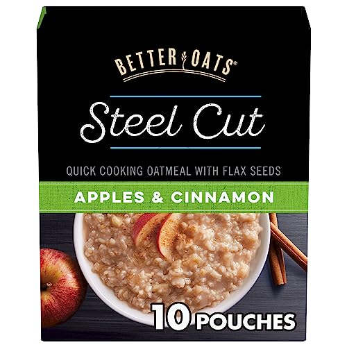 Better Oats Steel Cut Insant Oatmeal With Flax Seeds, Apples And Cinnamon, 12.3 Ounce (Pack Of 6) #TOP2