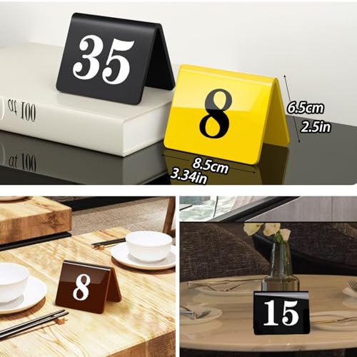 Dwustronne akrylowe stojaki na numery na stół - oznakowanie ślubne i restauracyjne (1-10 i 31-40) - idealne do kawiarni, barów i wydarzeń - wyświetlanie numeru recepcji