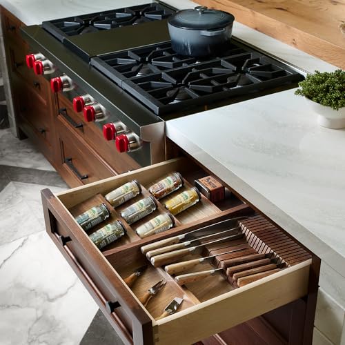 Image of Rev-A-Shelf Trim-to-Custom-Fit Knife Block Drawer Insert Divider Organizer