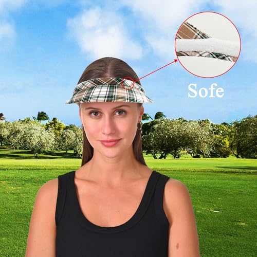 Image of 2 Pack Visor Women Men Sun Hat Clip On Visors Adjustable Sport Wide Brim Cap