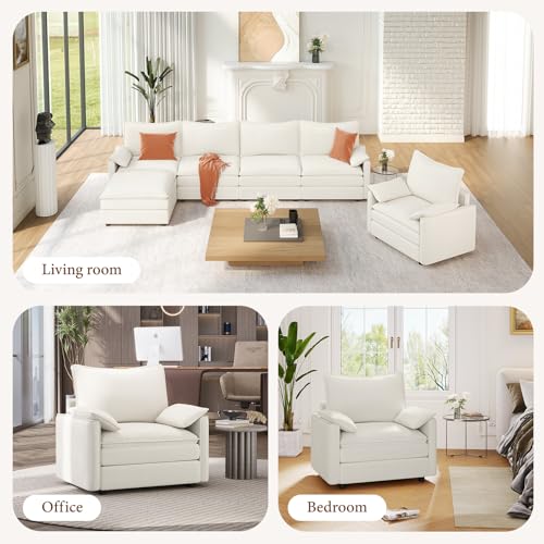 Vesgantti 40" Cloud Couch, Deep Seat Single Sofa, White - image 4