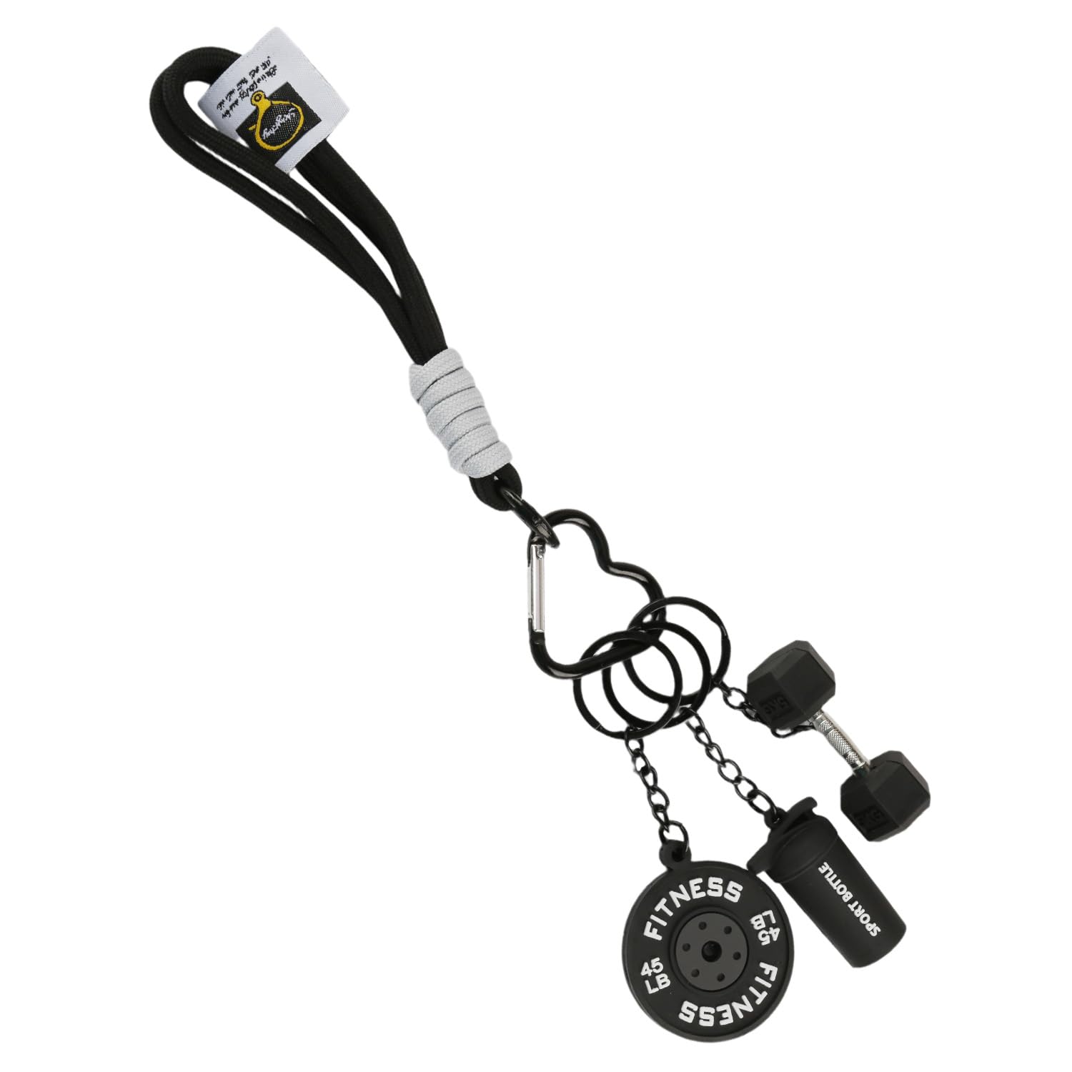 Wellrun Unisex Black Kettlebell Dumbbell Keychain Set,Motivational Fitness Keyrings,Sport Keyring Accessories,Cartoon Funny Workout Keychains For Men And Women,Bag Charm For Fitness Enthusiasts