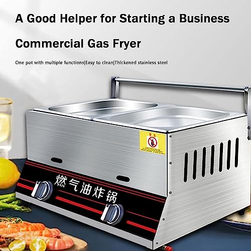 Kommerzielle Fettfritteuse Korb Fritteuse Kommerzielles Gas Manuelle Temperatureinstellung Edelstahl Infrarot Energiesparend Mit Herausnehmbarem Korb Pommes Frites Schnelles Aufheizen Energi – Bild 3