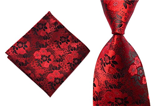 Mens Silk Red Black Ties Set Winter Cool Gentleman Party Jacquard Cravat Necktie #TOP5