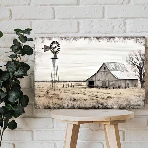 Impression sur toile rustique moulin à vent 70x100cm pour déco salon - 2
