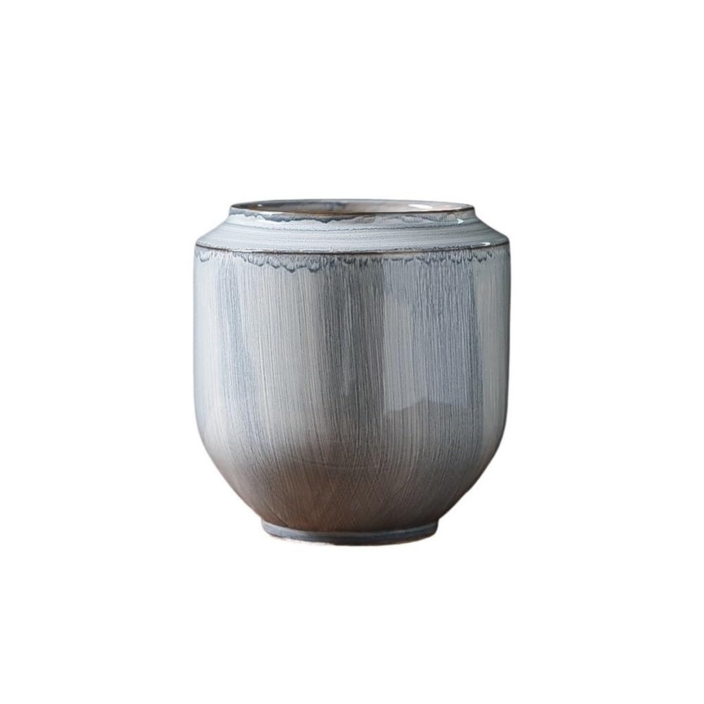 Vasi for piante in ceramica da 22 cm, vaso da fiori bonsai for piante da interno con foro di drenaggio(Gray)