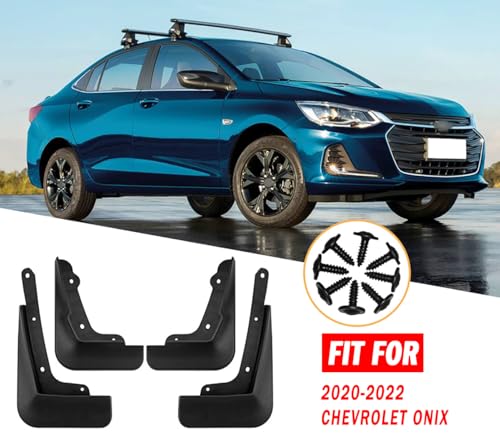 Image of Mud Flaps Guards Fit for 2020-2022 Chevrolet Onix, Front & Rear Splash Guards Accessories - 4 Pc, Black