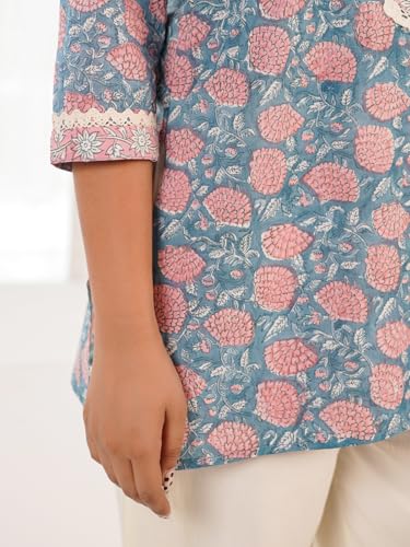 Image of Pure Cotton Printed Short Kurti for Women | Traditional Block Print Kurta Top | Casual & Workwear Ethnic Fashion
