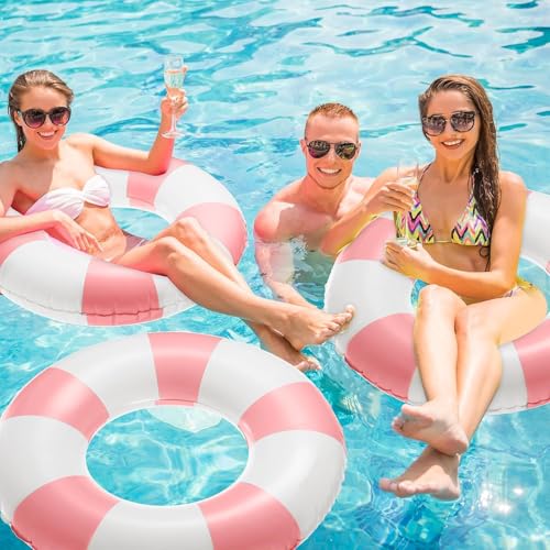 Image of 2 PCS Inflatable Pool Floats for Swimming Pool Party Lake Beach Adults - Floaties Pool Tubes Swim Rings Tubes Floaties for Beach Pool Party Decorations