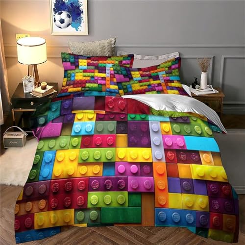 Housse de couette 3D facile à laver lit ado drap microfibre 260x220