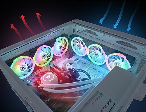 Image of Thermaltake SWAFAN EX12 ARGB TT Premium Edition 3 Pack Magnetic Interlocking 120mm ARGB PC Case Fan CL-F167-PL12SW-A FN2004