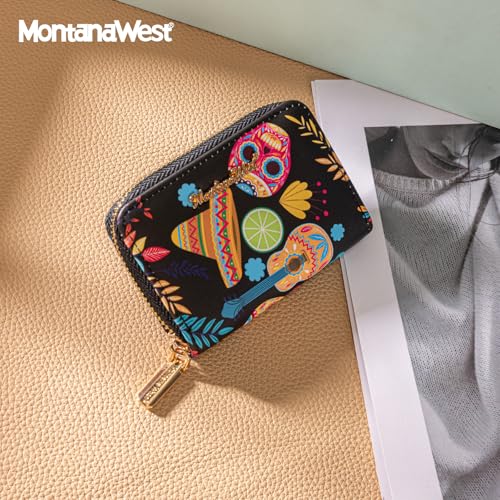 Image of Montana West Credit Card Holder Small RFID Wallet Compact Mini Card Organizer Case with Zipper Gifts