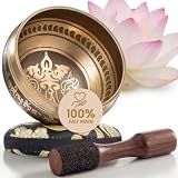 Authentiques Bols Chantants Tibétains Gravés à la Main – Bol Sonore & Bol de Méditation av...