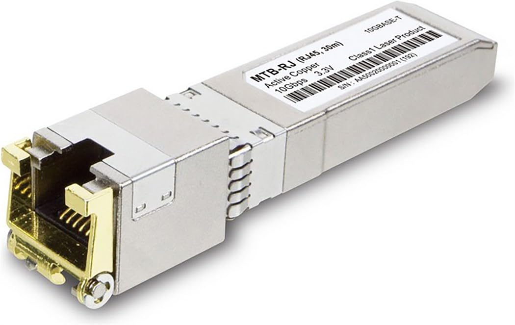 Planet MTB-RJ Netzwerk-Transceiver-Modul Kupfer 10000 Mbit/s SFP+ – Netzwerk-Transceiver-Module (Kupfer, 10000 Mbit/s, SFP+, 30 m, IEEE 802.3an, Silber)