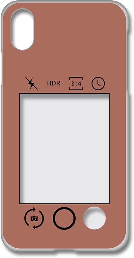 Amazon Co Jp Sslink Iphone Xr アイフォンテンアール 対応 クリア ハードケース カメラアプリ風 ブラウン 窓付き 写真やステッカーを挟める フォトフレーム カスタマイズ アレンジ くすみカラー ニュアンス おしゃれ オシャレ かわいい 可愛い 柄 カバー ジャケット