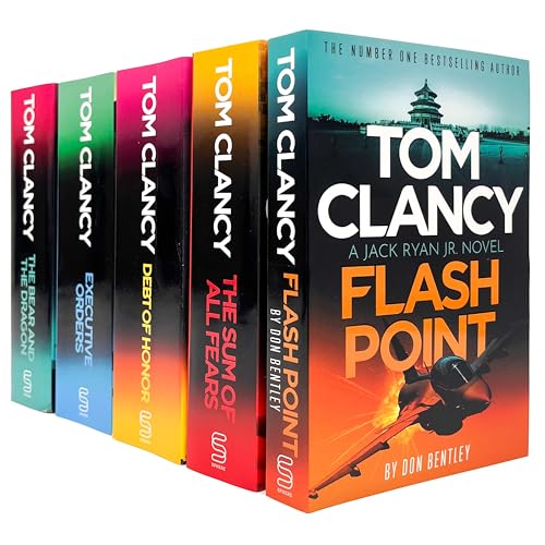 Image of Tom Clancy Flash Point, The Sum of All Fears, Debt of Honor, Executive Orders & The Bear and The Dragon by Don Bentley & Tom Clancy 5 Books Collection Set