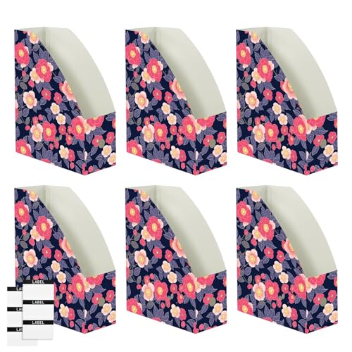 Classeurs pliables pour magazines lot de 6 boîtes de rangement Camélia Peach - 3