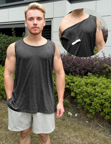 Unisex Post Shoulder Surgery Tank Tops, Side Snap Access Tear Way Sleeveless Shirts, Recovery Tear Away T-Shirt2