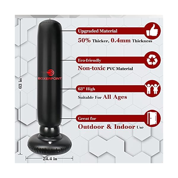 Inflatable-Punching-Bag-for-Kids-63-High-Boxing-Blow-Up-Training-Bag-with-Stand-Strong-Kid-Bop-Bag-for-Kickboxing-Practice-Bounce-Back-Freestanding-Punch-Bag-Gift-Set Boxerpoint Inflatable Punching Bag for Kids 3-8 Years Old, 63-inch Freestanding- Girl, Boy Birthday Gifts, Kid Standing Bag for Training Karate, Taekwondo, MMA, Martial Arts- Kicking Bag Toy Ages: 3-8