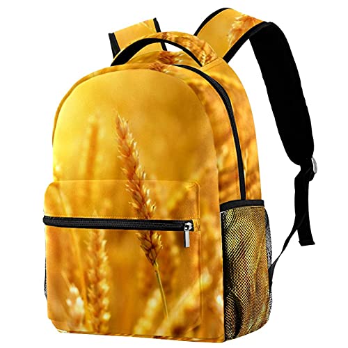 Sac à dos de voyage robuste motif grains de blé pour le campus
