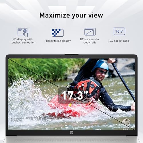 Image of HP Essential 17.3 inch Touchscreen AI Laptop, Intel Core Ultra 7 255U, 32GB DDR5, 1TB SSD, 720p HD Camera, Full Backlit Keyboard, Fingerprint Reader, Wi-Fi 6, Windows 11 Pro