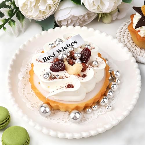Image of Pearl Sprinkles, 11.3oz Edible Pearls White Silver Black Gold Sprinkles | 6 Sizes 4 Colors Set for Cakes Cupcakes Cookies Baking