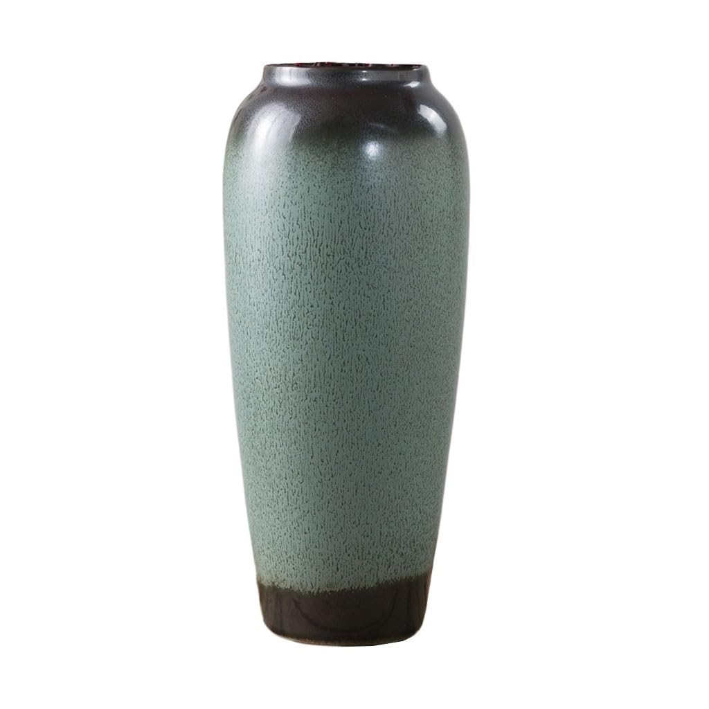 asdchZen Vases Ceramic Vase Retro Vase Table Dried Flower Flower Arrangement Decoration Home Living Room Study Tv Cabinet Ornament Flowers Vases