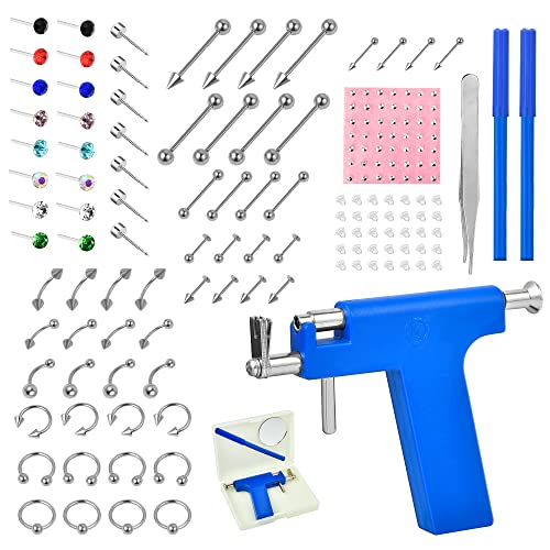 Gransuncy 158 Pieces Ear Piercing Kit Nose Ear Piercing Disposable Ear Piercing Tool