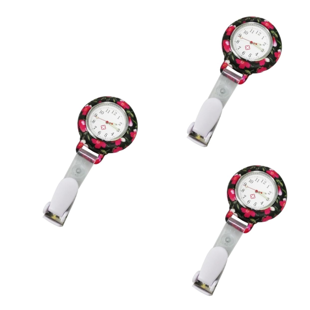 3stücke Ethnische Blumenpflegeuhr Tragbare Silikon-taschenuhr Für Krankenschwestern Präzise Zeitmessung Für Alltag Und Medizinische Anwendungen