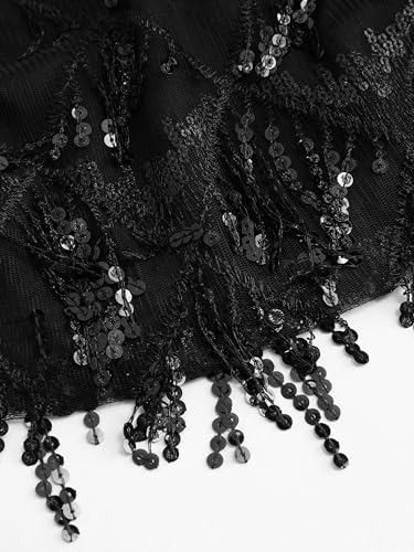 CIDER Sequins Tassel Mid Waist Mini Skirt2